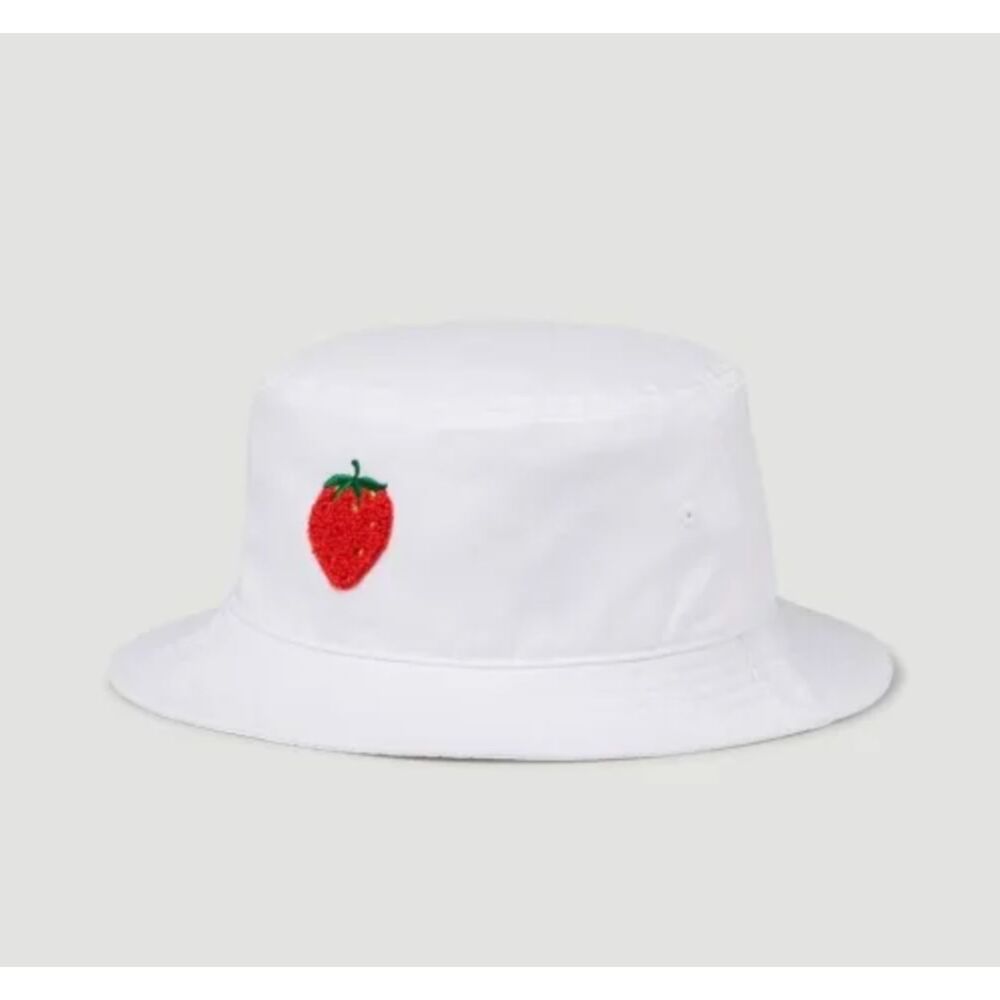 WIMBLEDON Strawberry Bucket Hat White Small/Medium NEW NWT